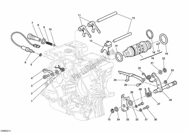 All parts for the Gear Change Mechanism of the Ducati Monster 695 USA 2008